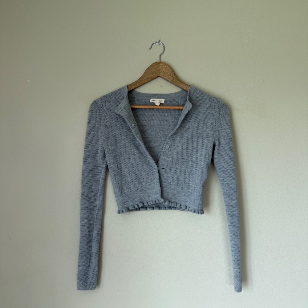 Rebecca Taylor Wool Cropped Sweater Cardigan Size XS